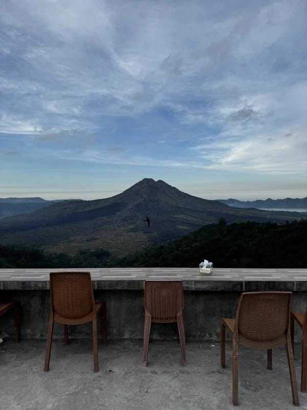 View at lake near mount batur restaurant